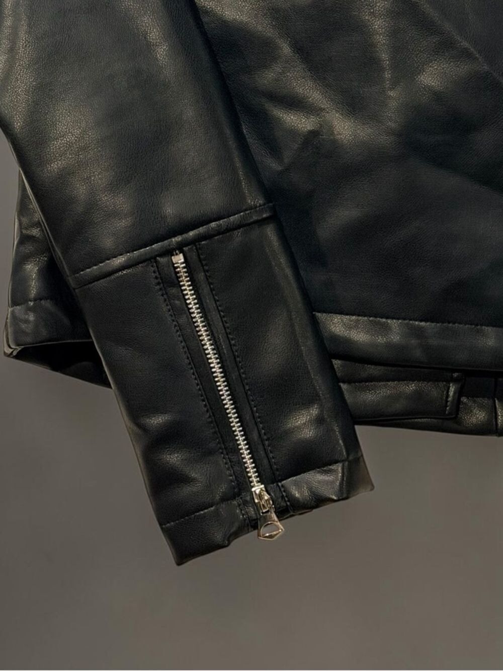 Ashley International Black Faux Leather Moto Jacket Small - Picture 3 of 12